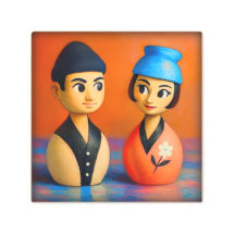 NIKO ET HANA MUR ART. 8 X 8 POUCES.