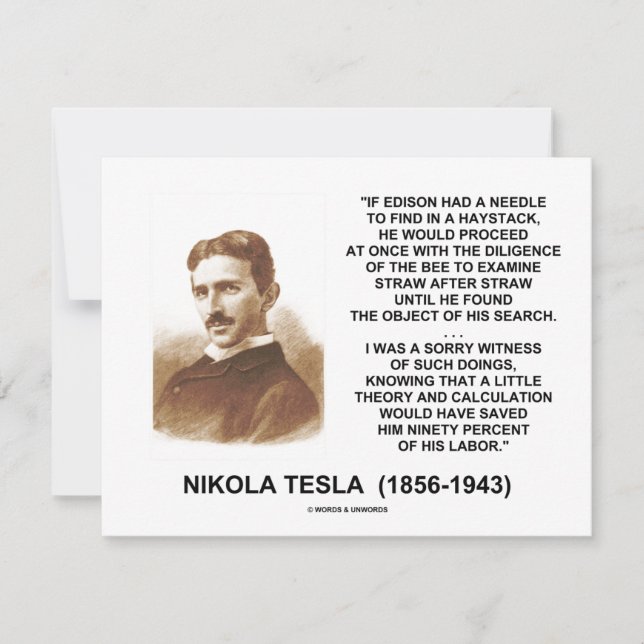 Nikola Tesla Edison Needle Haystack Theote (Devant)
