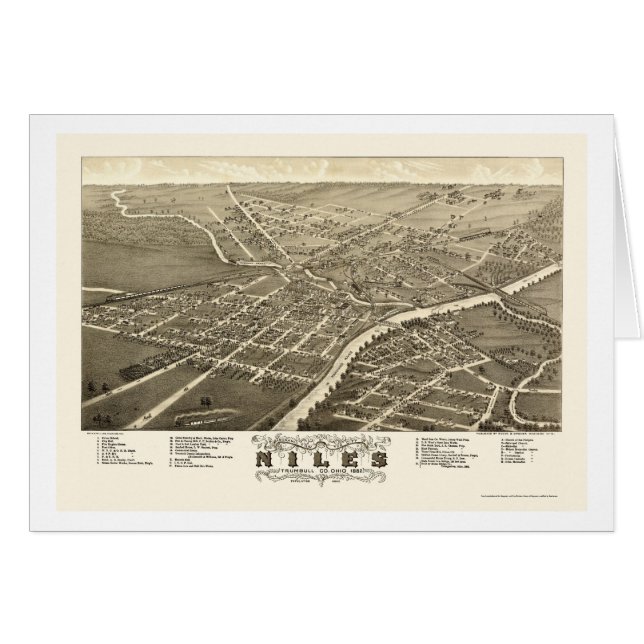 Niles, carte panoramique de l'OH - 1882 (Devant horizontal)