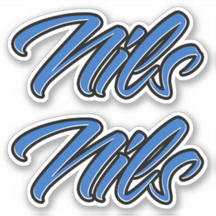 Nils Nom autocollant Stickerset bleu