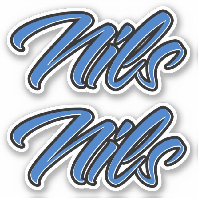 Nils Nom autocollant Stickerset bleu (Devant)