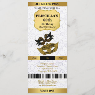 n'importe quel âge, 60e, Invitation billet Anniver