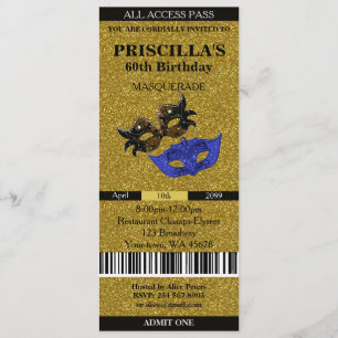 n'importe quel âge, 60e, Invitation billet Anniver