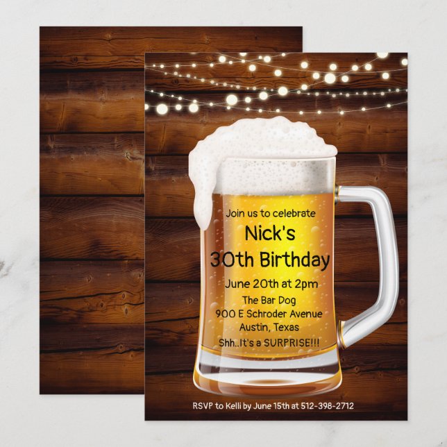 N'IMPORTE QUEL ÂGE - Bravo & bière Invitation d'an (Devant / Derrière)