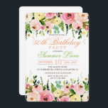 N'IMPORTE QUEL ÂGE - Invitation Florale Anniversai<br><div class="desc">Célébrez un jalon de l'âge avec cette invitation à l'anniversaire fleuri. Il est romantique et parfait pour la femme qui aime les fleurs. Graphiques par OctopusArtis.etsy.com. Cette invitation est faite de fleurs romantiques et de bois qui est parfait pour une invitation à la fête de printemps ou d'été.</div>