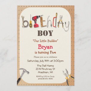 N'IMPORTE QUEL ÂGE - Outil Boy Builder Invitation 