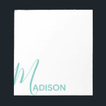 N'importe quel Bloc-notes personnalisé de couleur<br><div class="desc">PreppyPrint.com - Ajoutez votre touche personnalisée à ce bloc-notes. Cliquez sur "personnaliser", puis sur "customiser" pour modifier la couleur et la taille de la police afin de vous adapter à la bonne recherche pour votre nom. Transférez aussi ce design sur les produits de votre choix ! Veuillez visiter mon magasin...</div>