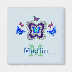 N'importe quel nom Vibrant Papillons Magnet