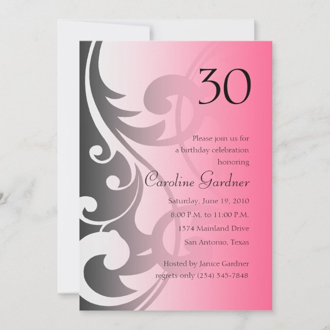 N'Importe Quel Numéro Anniversaire Invitation Cont (Devant)