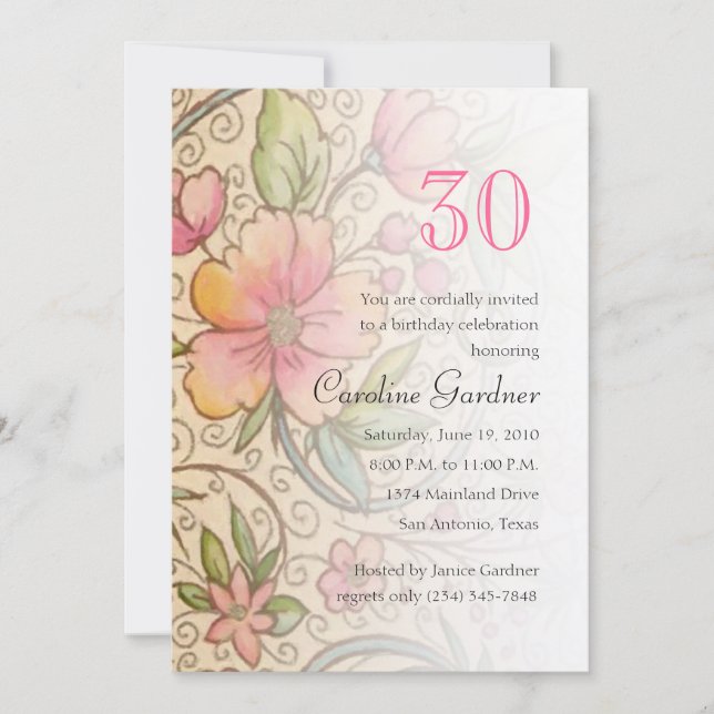 N'Importe Quel Numéro Invitation Anniversaire (Devant)