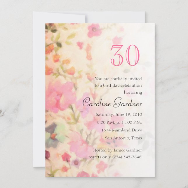 N'Importe Quel Numéro Invitation Anniversaire (Devant)