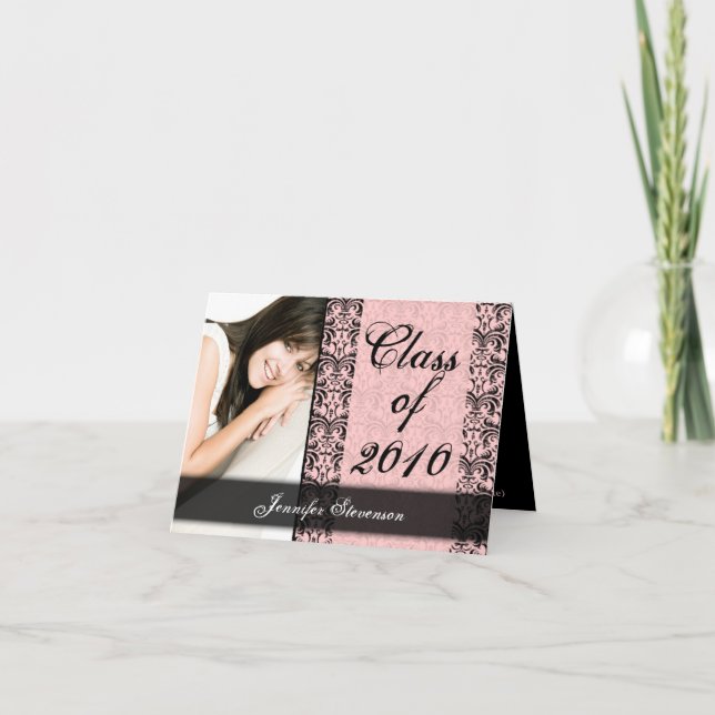 N'IMPORTE QUELLE ANNÉE Carte de Graduation Pink La (Devant)