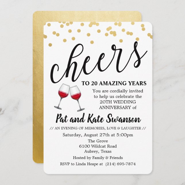 N'IMPORTE QUELLE ANNÉE - Invitation pour l'anniver (Devant / Derrière)