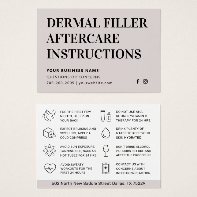 N'Importe Quelle Carte D'Avis De Remplissage Derma (Devant & derrière)