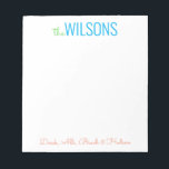 N'importe quelle couleur - Bloc-notes de la famill<br><div class="desc">PreppyPrint.com - Ajoutez votre touche personnalisée à ce bloc-notes. Ça fait un grand cadeau ! Cliquez sur "personnaliser", puis sur "customiser" pour modifier la couleur et la taille de la police afin de vous adapter à la bonne recherche pour votre nom. Transférez aussi ce design sur les produits de votre...</div>