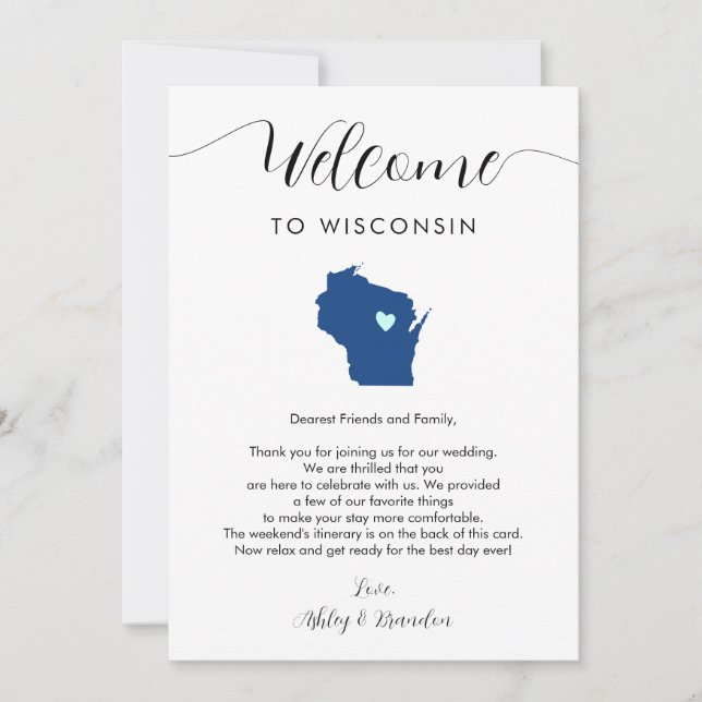 N'importe quelle couleur Wisconsin Mariage Bienven (Devant)