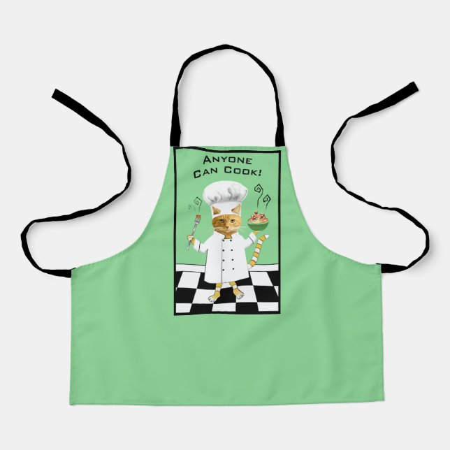 N'Importe Qui Peut Cuisiner ! Tablier Vert Kitty ( (Recto)