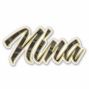 Nina noir autocollant lettrage Stickers
