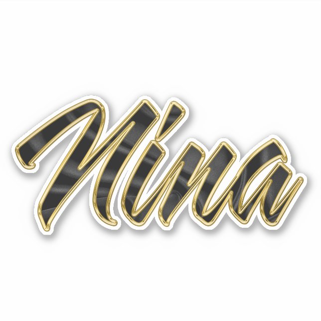 Nina noir autocollant lettrage Stickers (Devant)