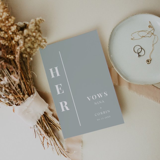 NINA Sage Green Boho Sa carte de livre Vow Mariage (Créateur téléchargé)