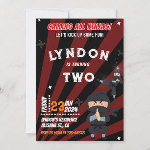Ninja Anniversaire Fête Invitation