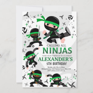 Ninja Anniversaire Fête Invitation Karate Party Gr