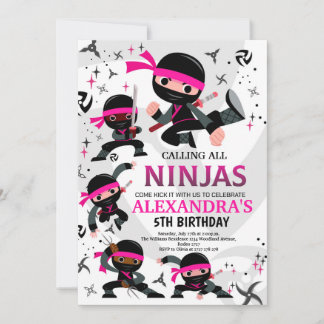 Ninja Anniversaire Fête Invitation Karate Party Ro