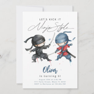 Ninja Anniversaire Invitation Arts Martiaux Annive
