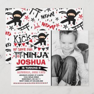 Ninja Anniversaire Invitation Karate Anniversaire