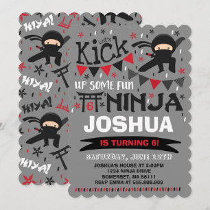 Ninja Anniversaire Invitation Karate Anniversaire