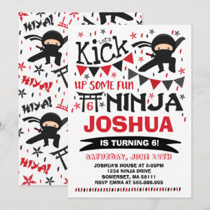 Ninja Anniversaire Invitation Karate Anniversaire