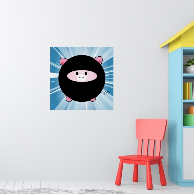 Ninja Cog sur Blue Poster Imprimer (Pépinière 1)
