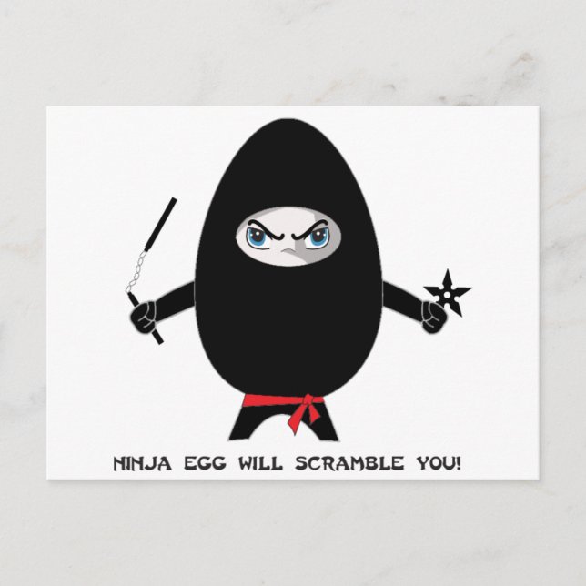 Ninja Egg vous écrasera Carte Postale (Devant)