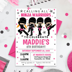 Ninja Invitation Anniversaire Fille Ninja