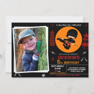 Ninja invitation anniversaire invitation guerrier