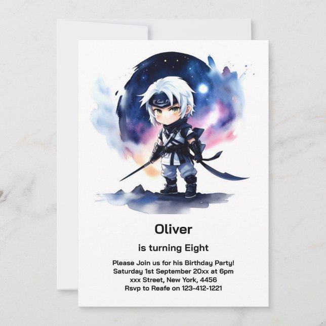 Ninja Invitation d'anniversaire (Devant)