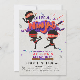Ninja Invitation d'anniversaire