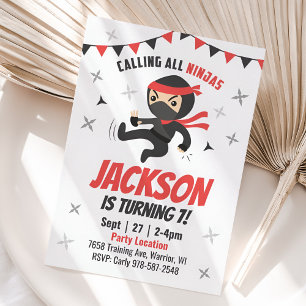 Ninja Invitation d'anniversaire