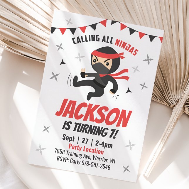 Ninja Invitation d'anniversaire (Ninja Birthday Invitation)