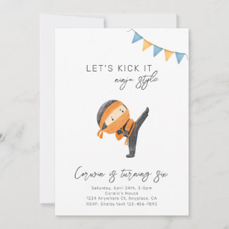 Ninja Invitation d'anniversaire | Ninja Party Invi