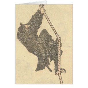Ninja montant une corde circa des 1800s Japon