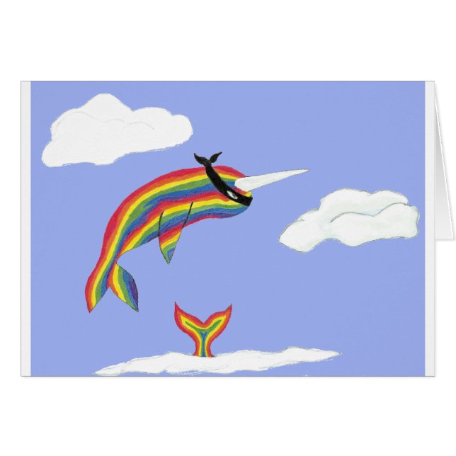 Ninja Narwhal Arc-en-ciel qui vole (Devant horizontal)