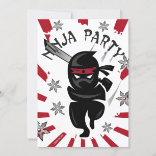 Ninja Samurai Anniversaire de enfant Invitations d