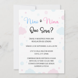 Nino o Nina Genre Reveillez Invitation