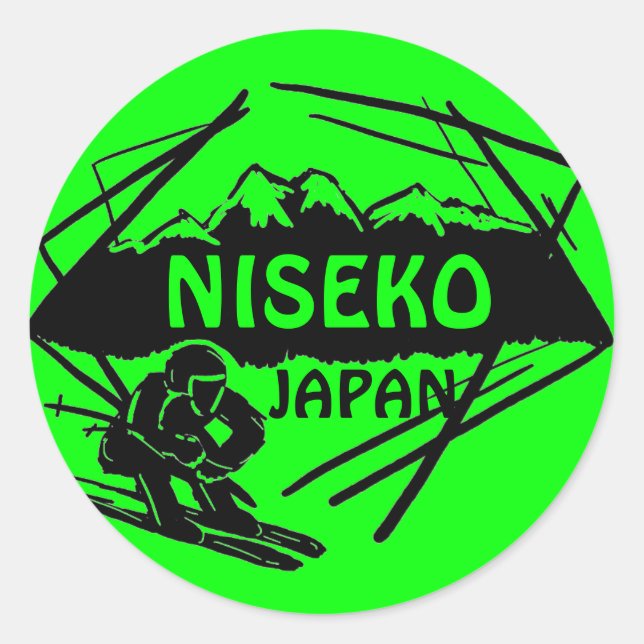 Niseko Japon logo vert ski art autocollants (Devant)