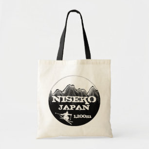Niseko Japon noir blanc ski sac réutilisable