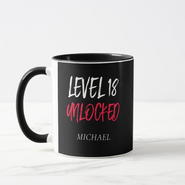 Niveau 18 d'anniversaire débloqué Mug Combo Noir (Gauche)