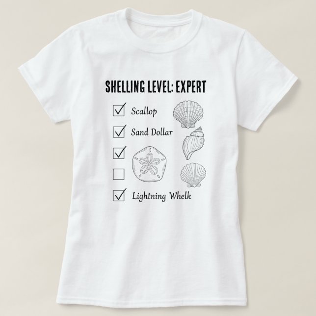 Niveau de recherche de coquillages : T-Shirt Exper (Design devant)