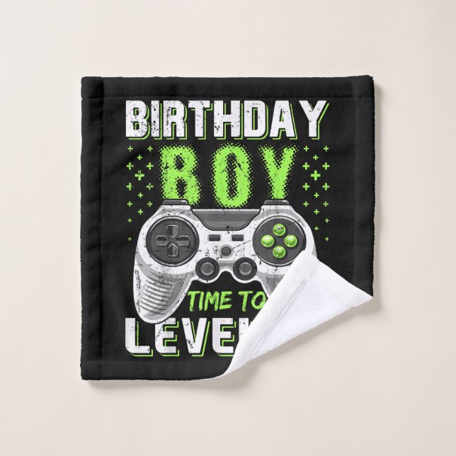Niveau Up Anniversaire Jeu vidéo pour garçon (Gant de toilette)