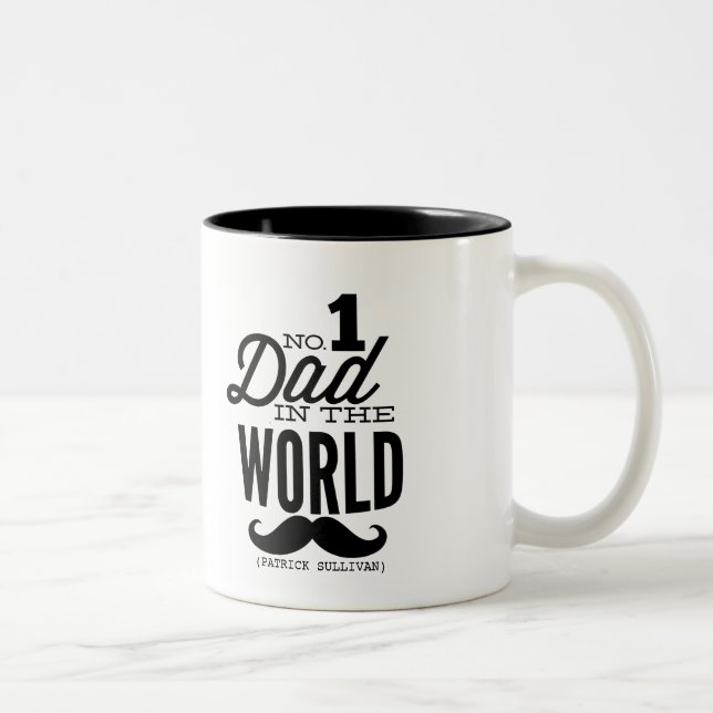 No.1 Papa dans le monde Mustache Mug (Droit)